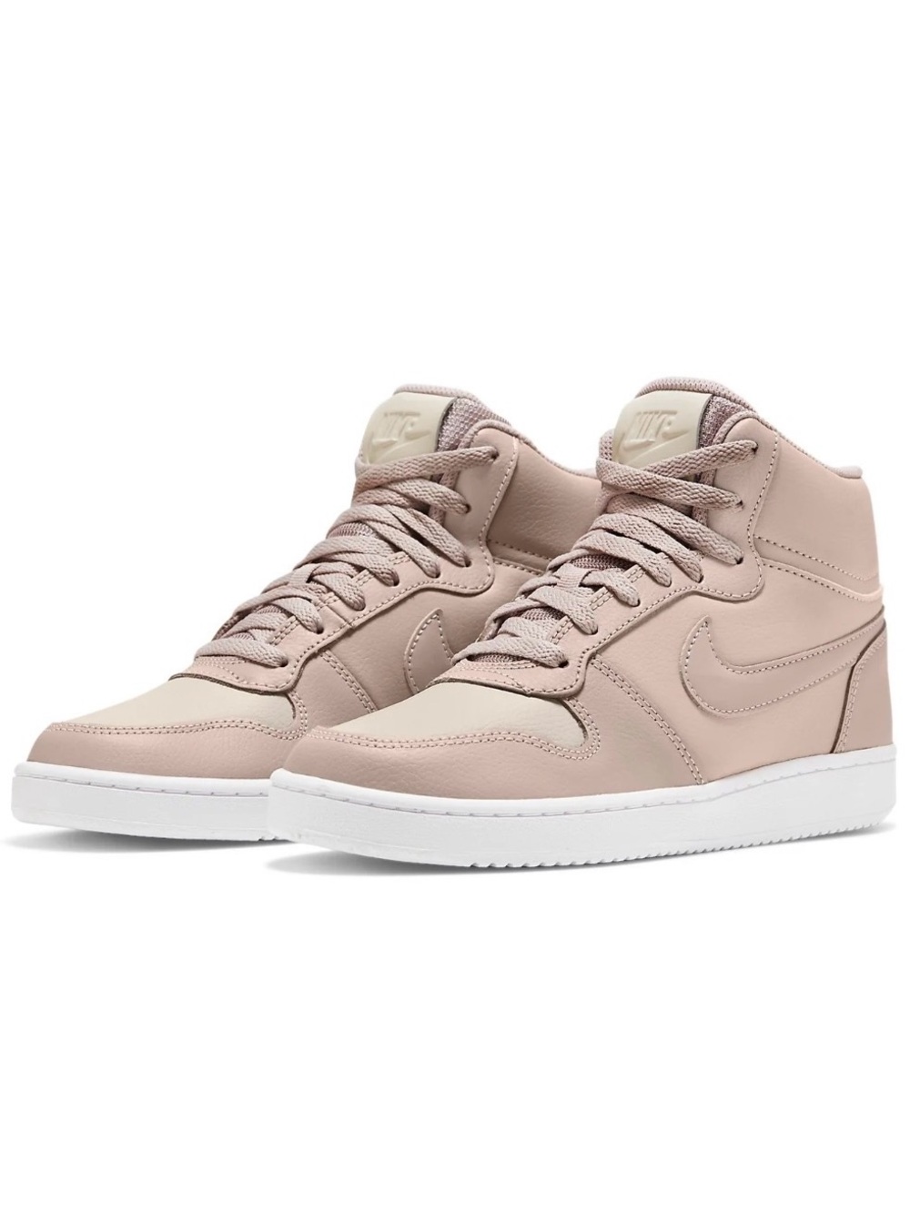 Nike Women’s Ebernon Rose Taupe and Cream Mid-Top Sneakers